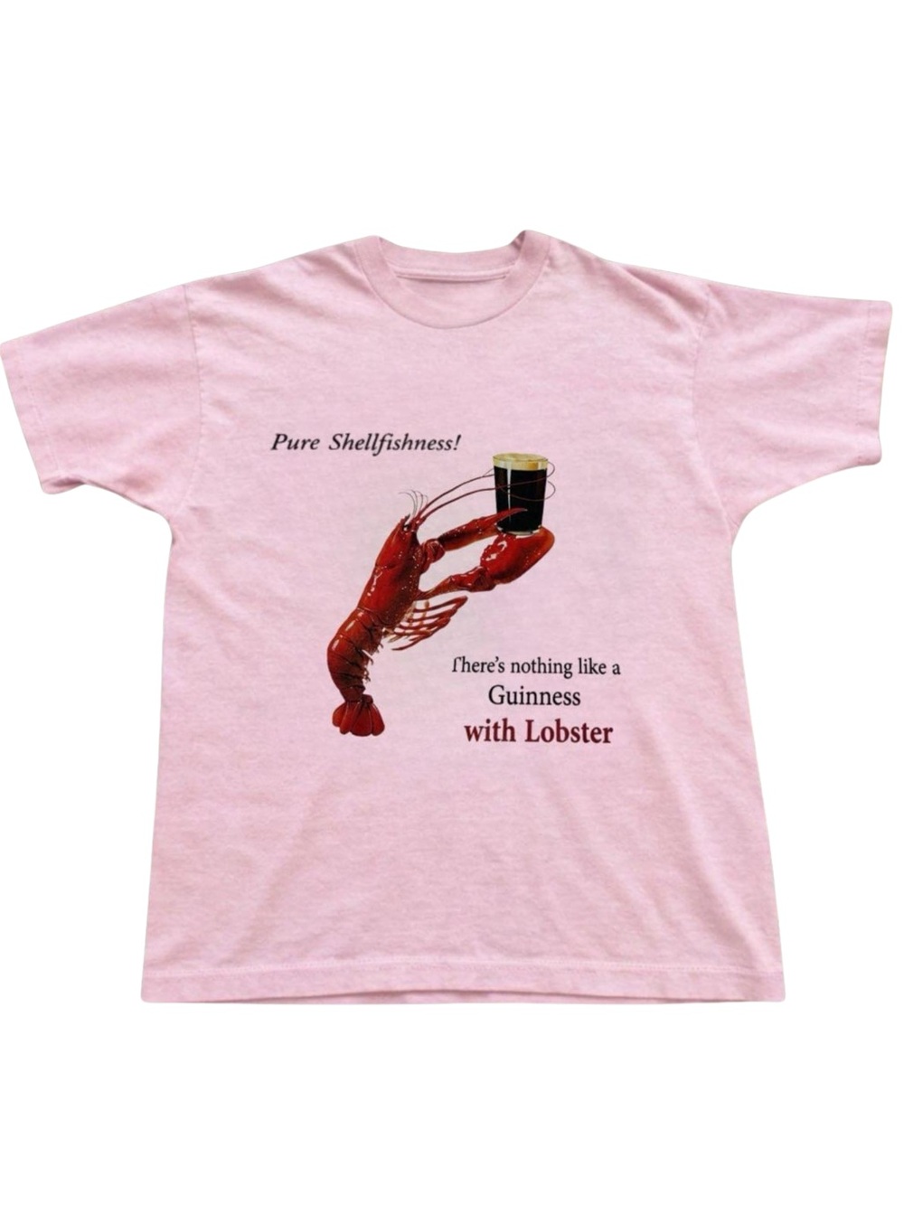Gildan Pink Guinness with Lobster Graphic Tee